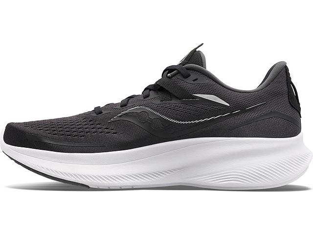 Tênis de corrida Saucony Ride 15 feminino, preto/branco