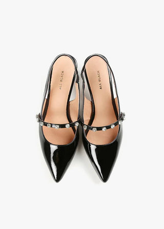 All Black - Salto alto feminino estilo Tiffany Princess