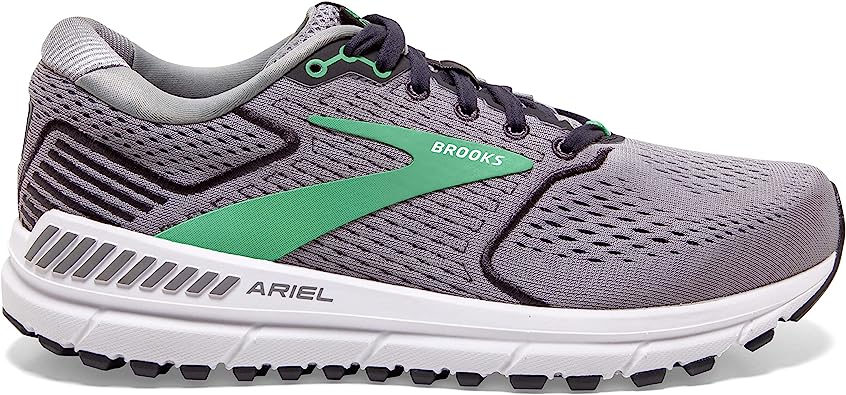 Tênis de corrida feminino Brooks Ariel '20, liga metálica/preto perolado/verde