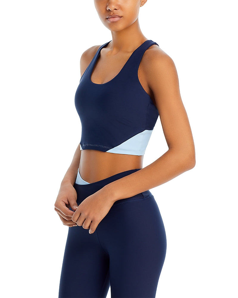 Aqua Color Blocked Sports Bra