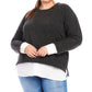 Karen Kane - Plus Size Layered Crewneck Sweater