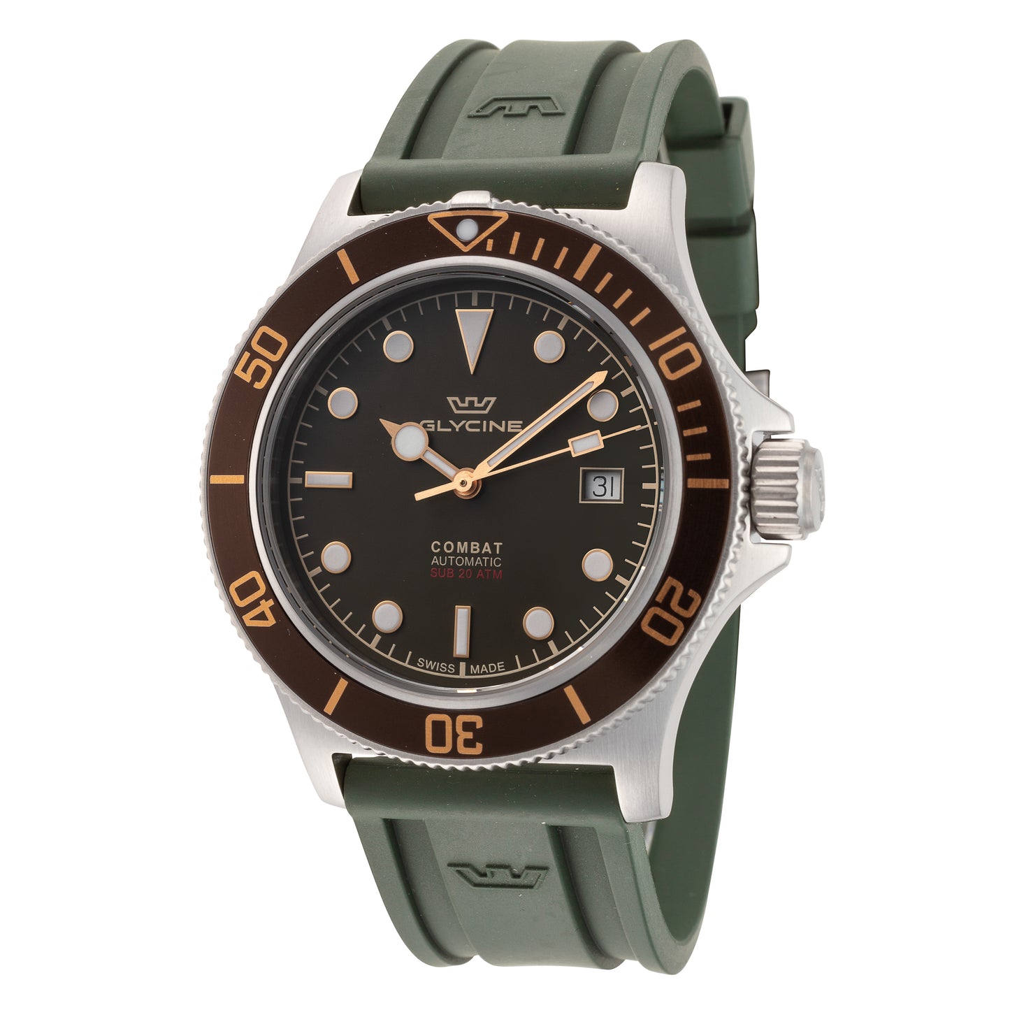 Relógio masculino Glycine GL0329 Combat Sub Sport 42 mm automático