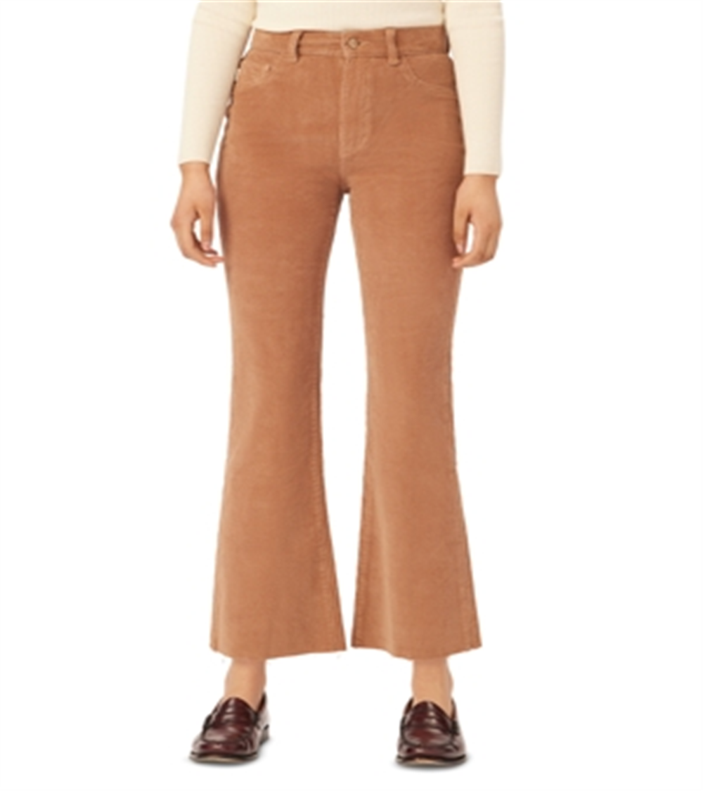 DL1961 Bridget Calça Jeans Bootcut de Cintura Alta Teddy Taupe Marrom