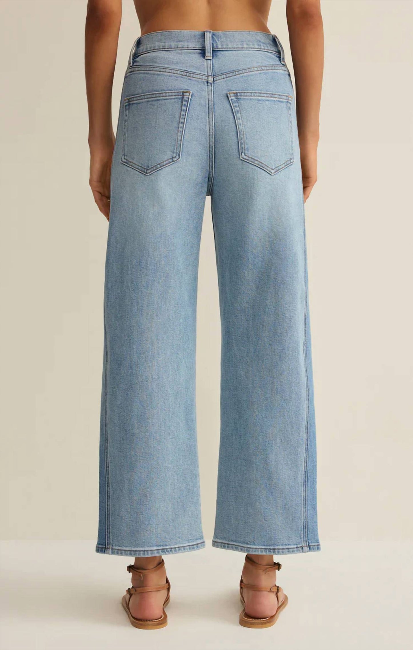 Z Supply - Luna High Rise Crop Bowed Leg Jeans