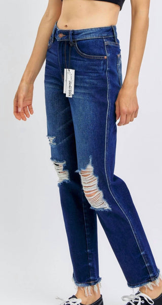 Judy Blue - Calça Jeans Feminina de Perna Reta