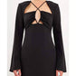 2.7 August Apparel - Crossover Straps Fitted Mini Dress