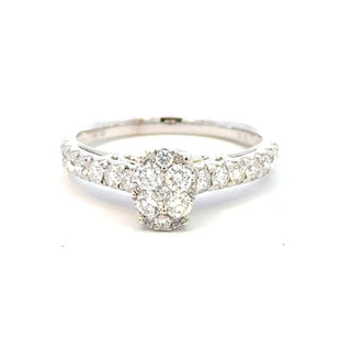 Aamiaa - 0.82 Carat Natural Diamond Cluster Engagement Ring
