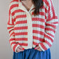 A.Ren - Balboa Avenue Striped Knit Cardigan