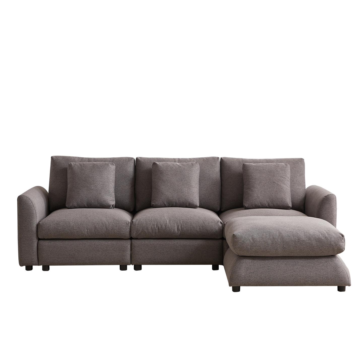102.2 Inch Combination Modular Sofa with Ottoman Grey