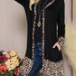 Celeste - Solid Button-Down Leopard Cardigan