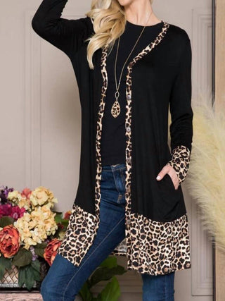 Celeste - Cardigan de leopardo com botões lisos