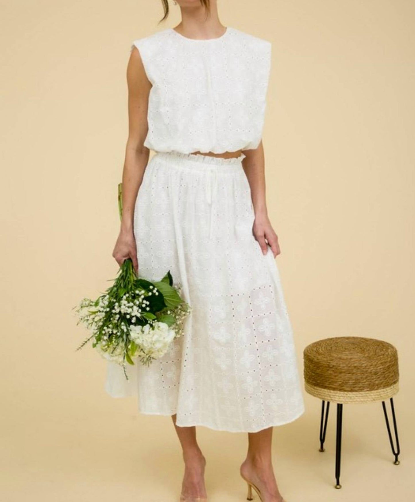 Blu Pepper - Mimi Tiered Eyelet Skirt