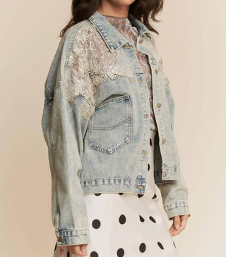 Davi & Dani - Mesh Stiching Button Down Jacket