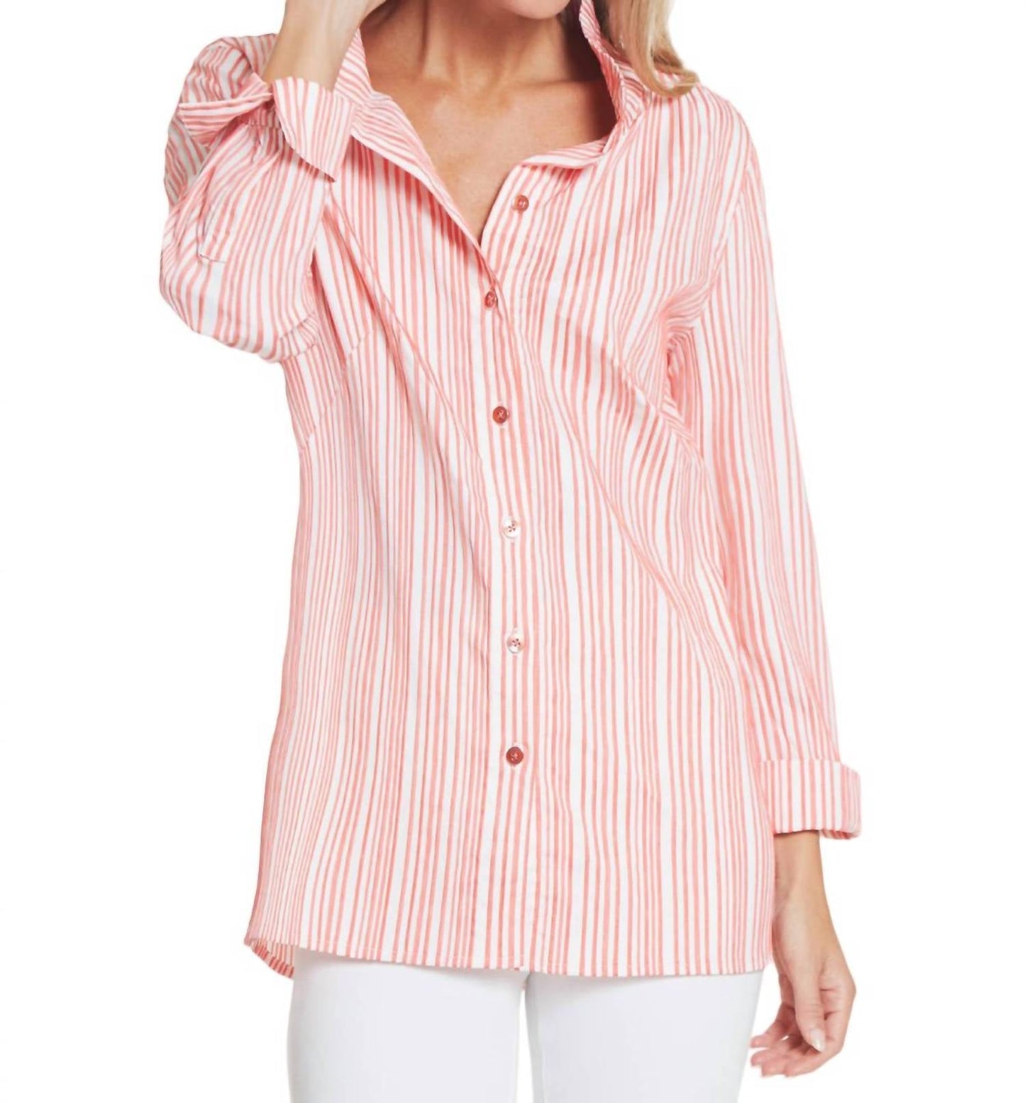 Multiples - Wire Collar Stripe Blouse