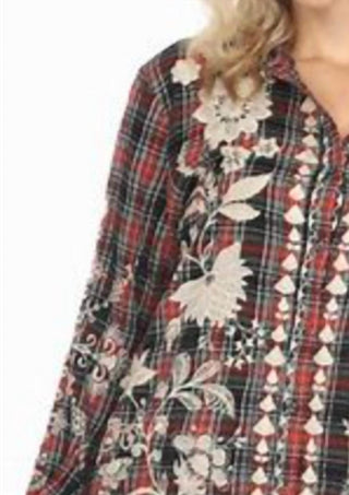 Johnny Was - Camisa Mandarim com Botões