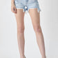 Risen - Frayed Hem Denim Shorts With Fringe Detail Pockets