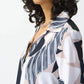 Joseph Ribkoff - Abstract Print Short Sleeve Maxi Shirt Dress