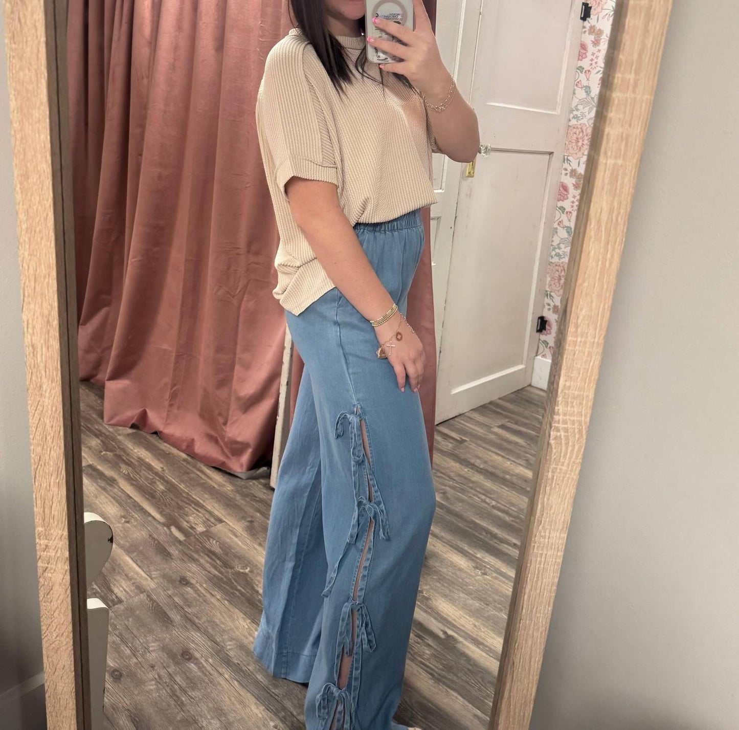 Entro - Bow Detail Wide Leg Pant