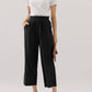 Ninexis - Linen Capri Elastic Waist Pants