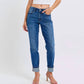Judy Blue - Mid Rise Cuffed Boyfriend Jeans