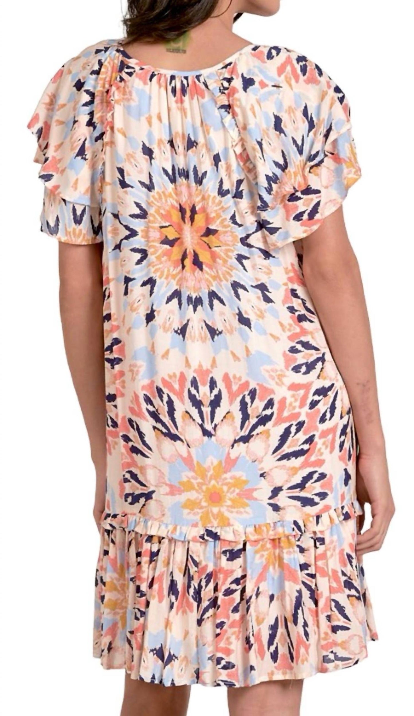 Elan - Kaleidoscope Short Sleeve Dress