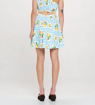 Meet Me In Santorini - Lemondae Bliss Printed One Shoulder Mini Dress