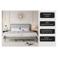 Mid Century Modern Platform Bed With Upholstered Headboard