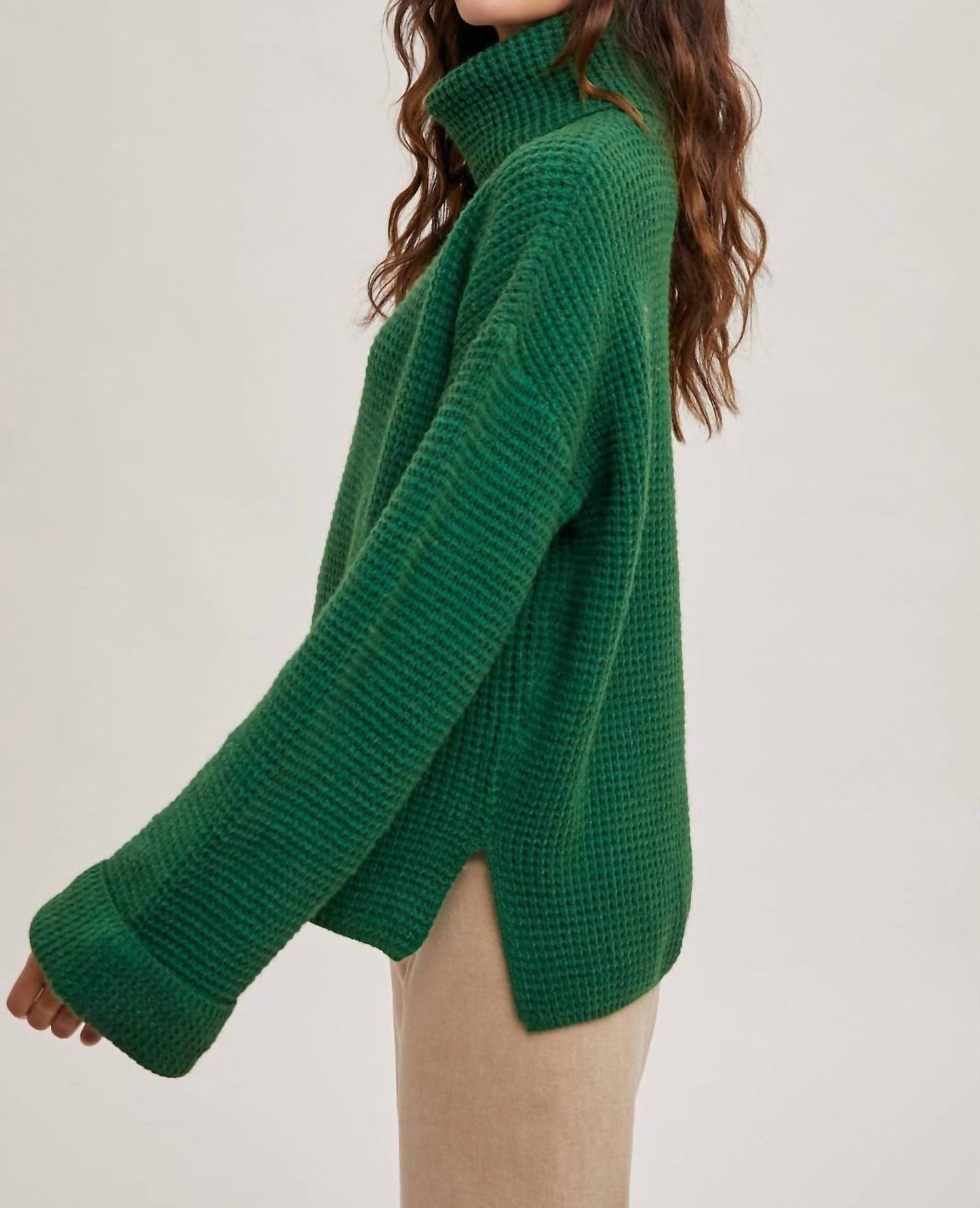 Bluivy - Jill Turtleneck Oversized Knit Sweater