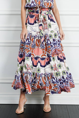 Ciebon - Kariah Engineer Printed Tiered Skirt