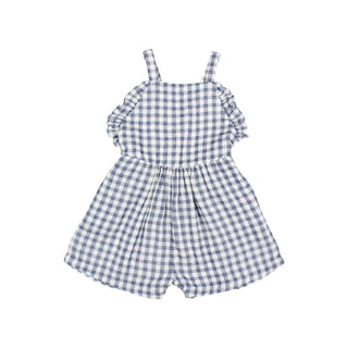 Búho - Girl's Gingham Muslin Jumpsuit