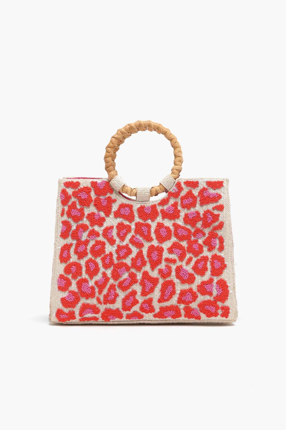 America & Beyond - Women's Leopard Beaded Tote Bag