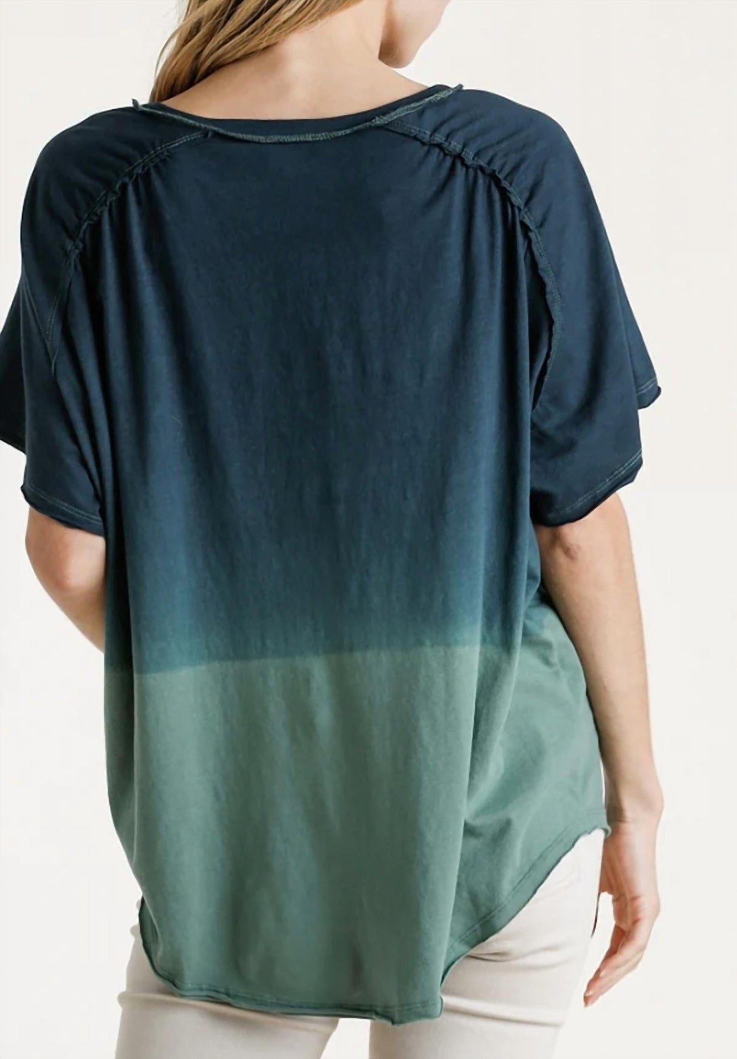 Umgee - Dip Dye Raw Edged Top