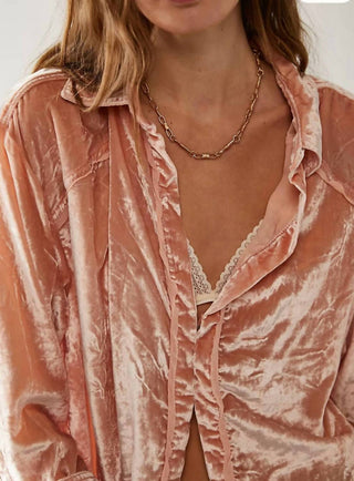 Free People - Camisa de manga comprida de veludo Marianne