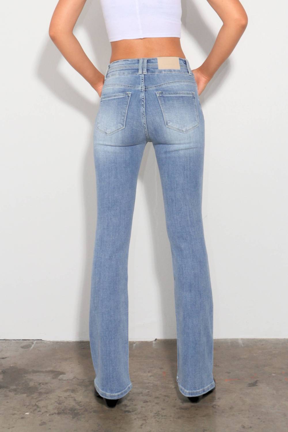Artemis Vintage - Women's High Rise Stretch Double Waist Bootcut Jeans