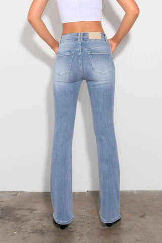 Artemis Vintage - Calça Jeans Bootcut Feminina com Elástico e Cintura Alta