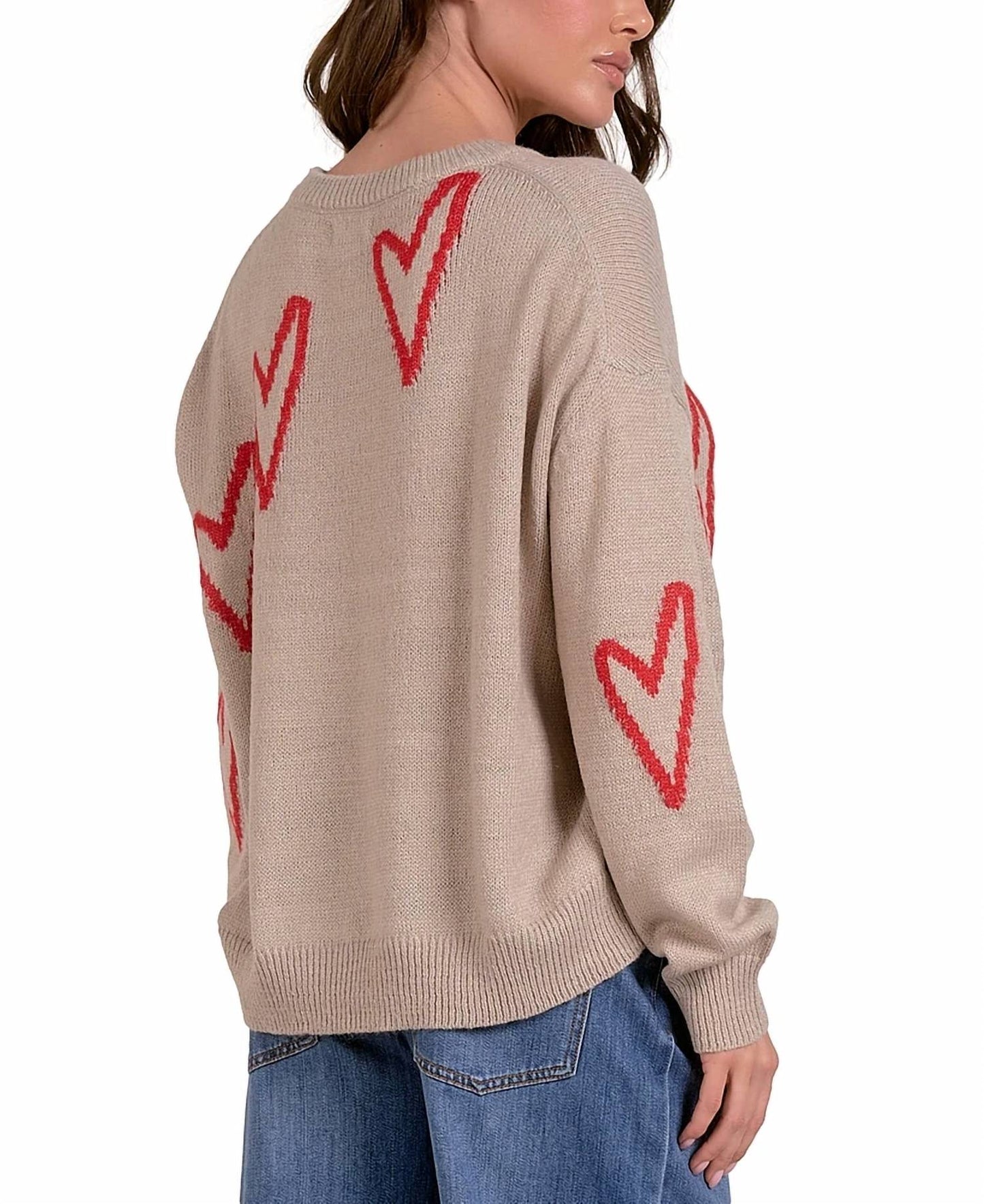 Elan - Rosen Hearts Crewneck Sweater