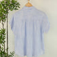 Be Cool - Women's Moody Blues Stripe Button-down Top