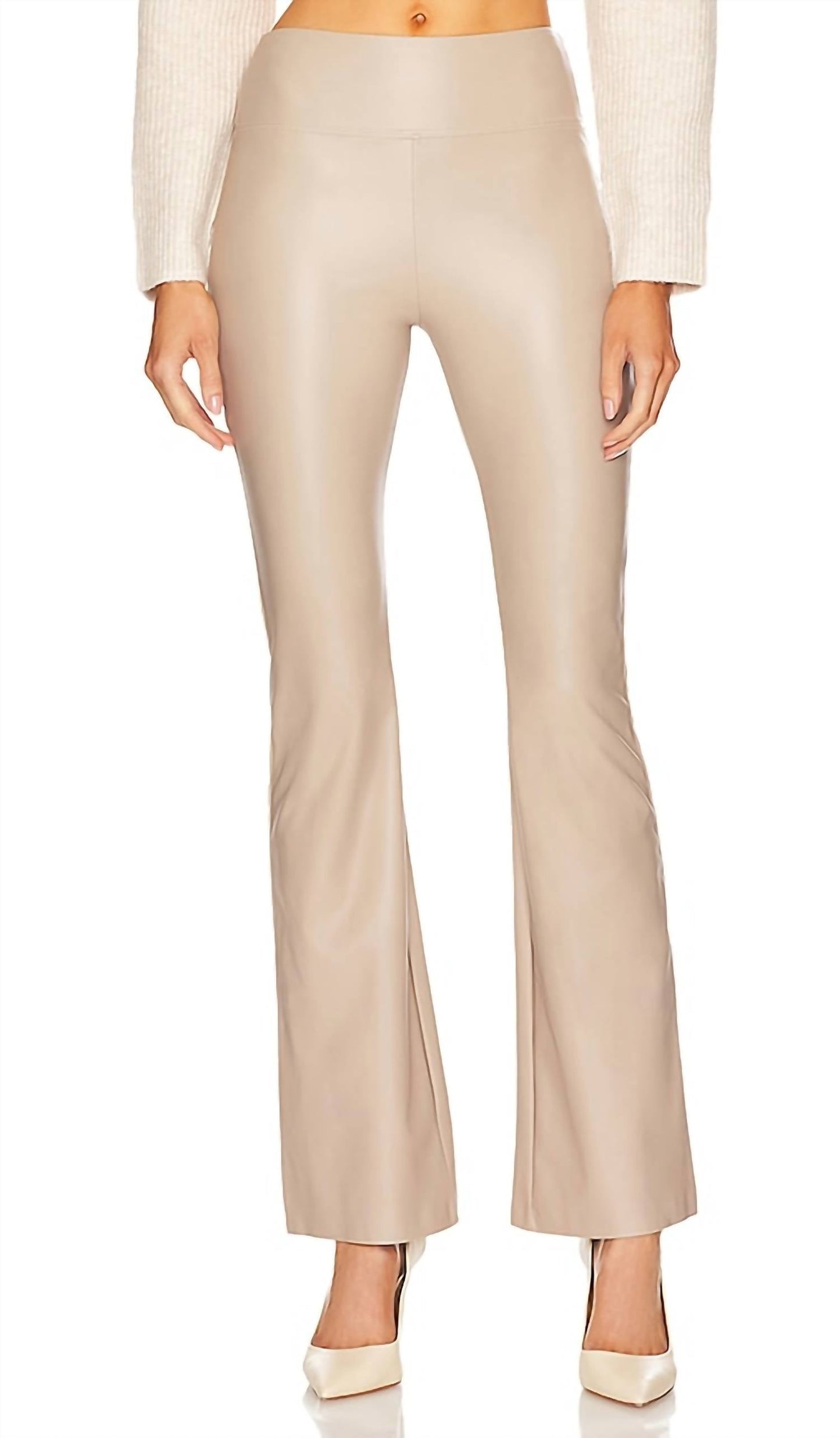 Enza Costa - Women's Matte Leather Bootcut Leggings