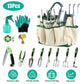 13 Piece Ergonomic Aluminum Garden Tool Set with Storage Bag