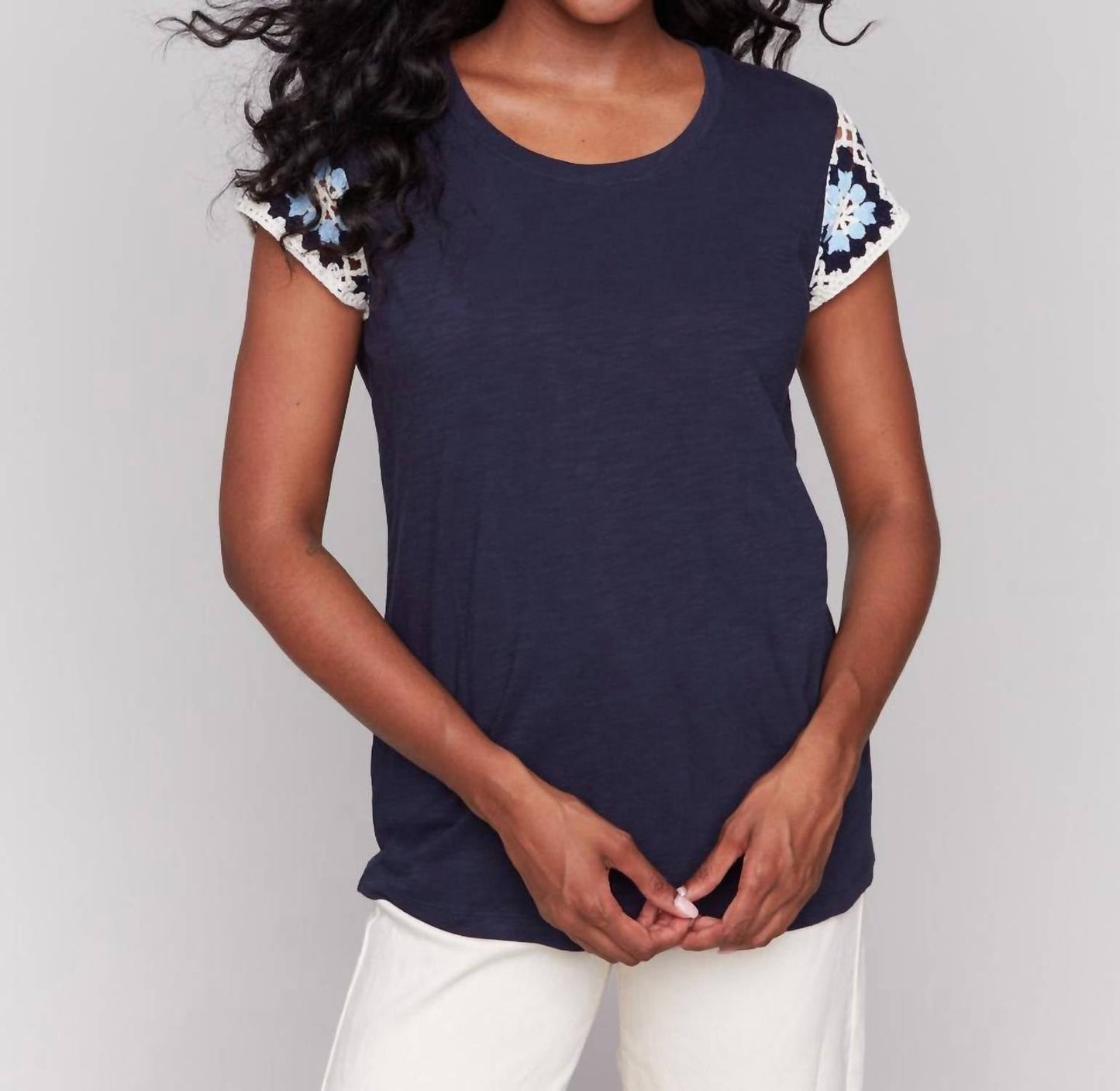 Charlie B - Crochet Sleeve Top