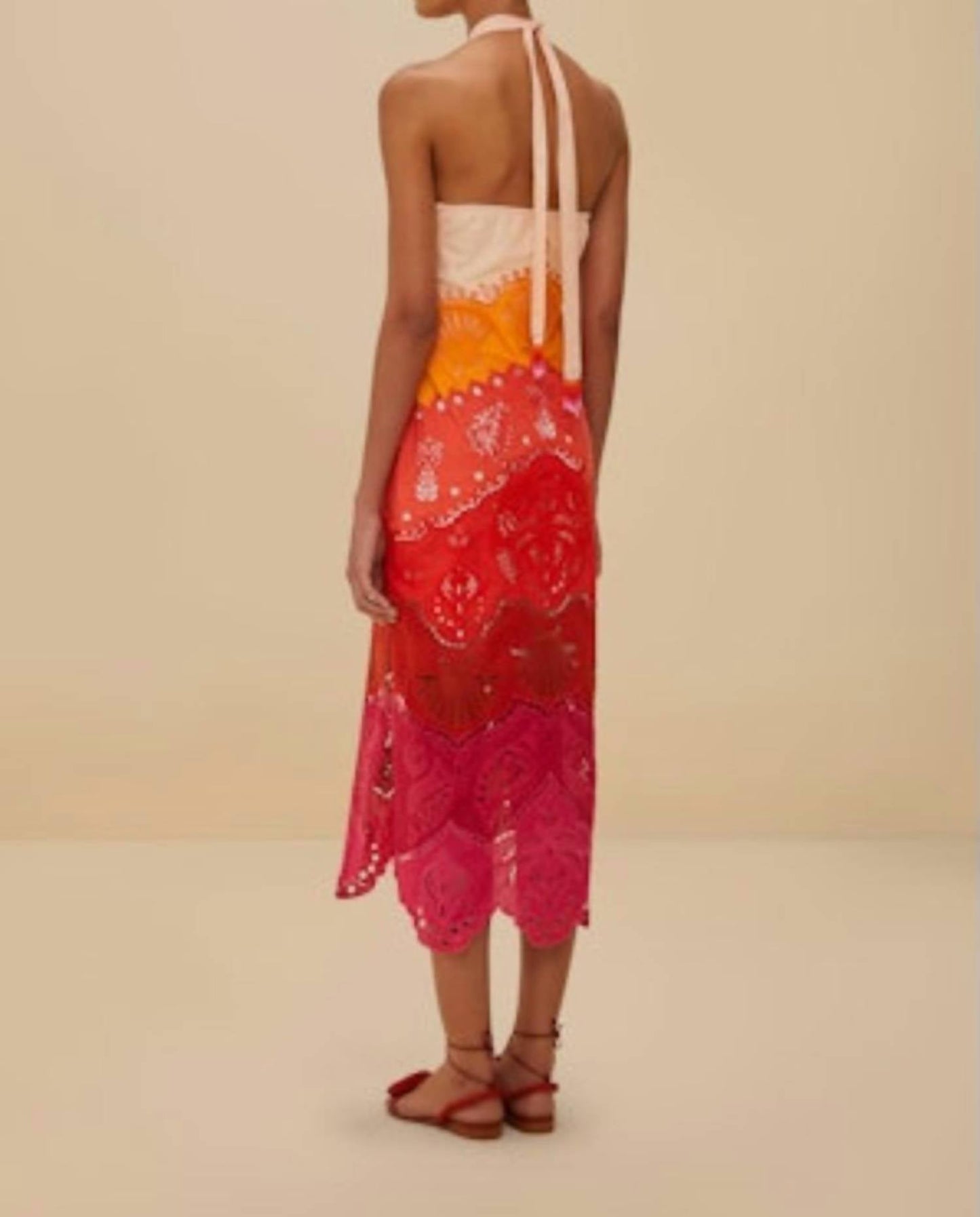 Farm Rio - Summer Gradient Ombre Richelieu Midi Dress