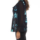 Joseph Ribkoff - Abstract Cowl Neck Chiffon Sleeve Top
