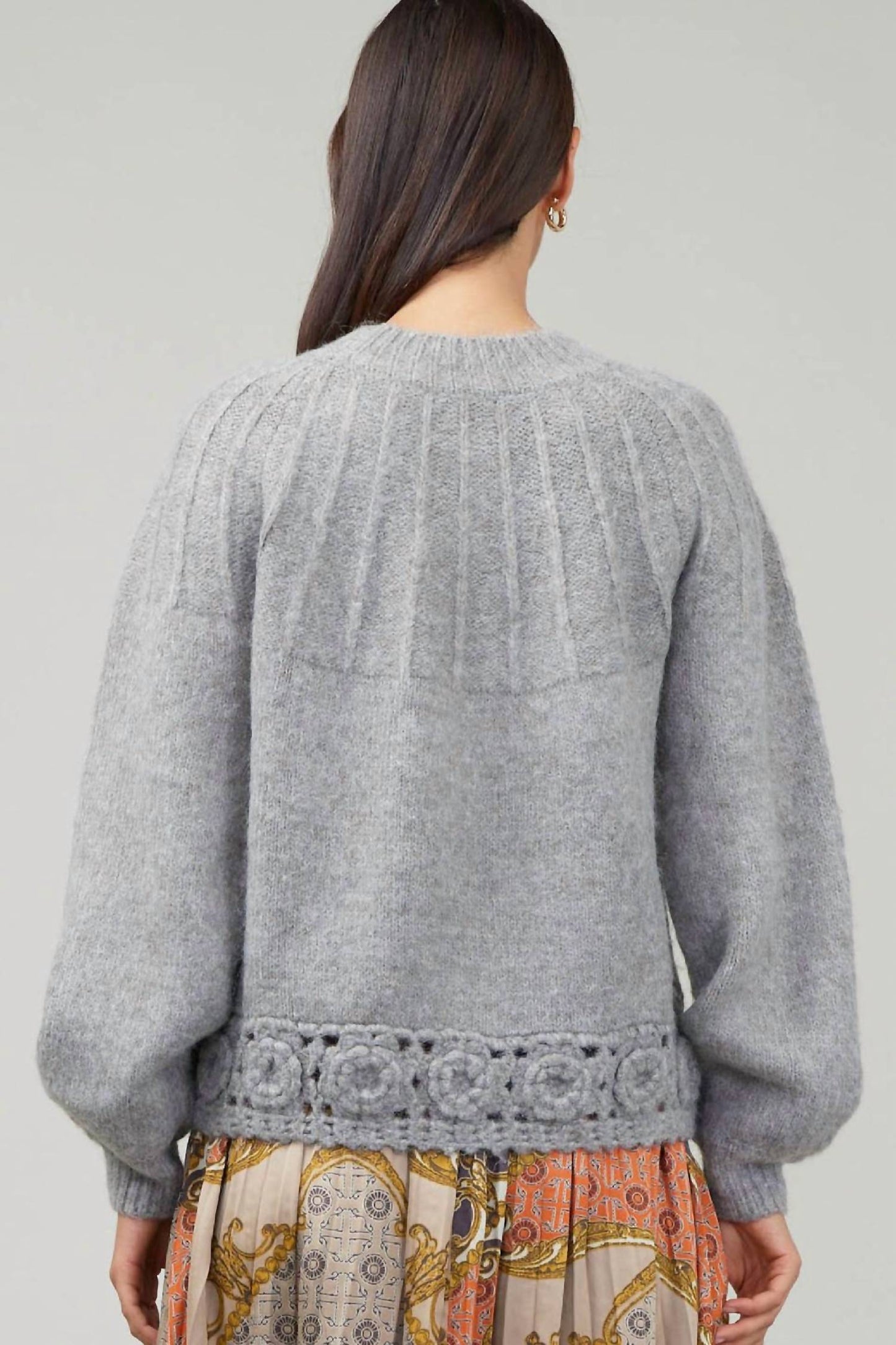 Current Air - Warm Crochet Trim Sweater
