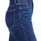 Bayeas - High Rise Straight Raw Hem Jeans