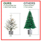 4.5FT Flocked Christmas Tree with Pot Base and LED Lights