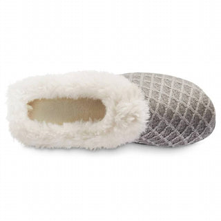 Isotoner - Pantufa feminina de malha com capuz e suéter em formato de diamante