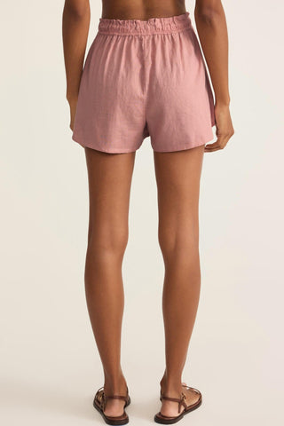 Z Supply - Shorts de linho de cintura média-alta perfeitos