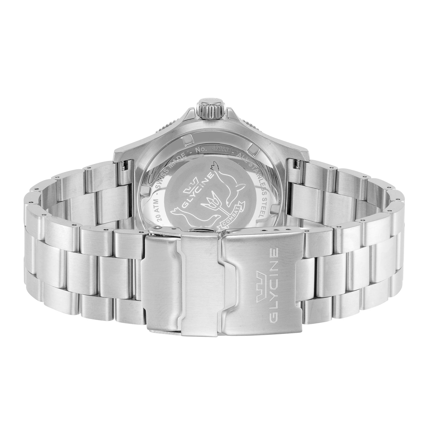 Relógio de quartzo masculino Glycine Combat Sub GMT 42 mm
