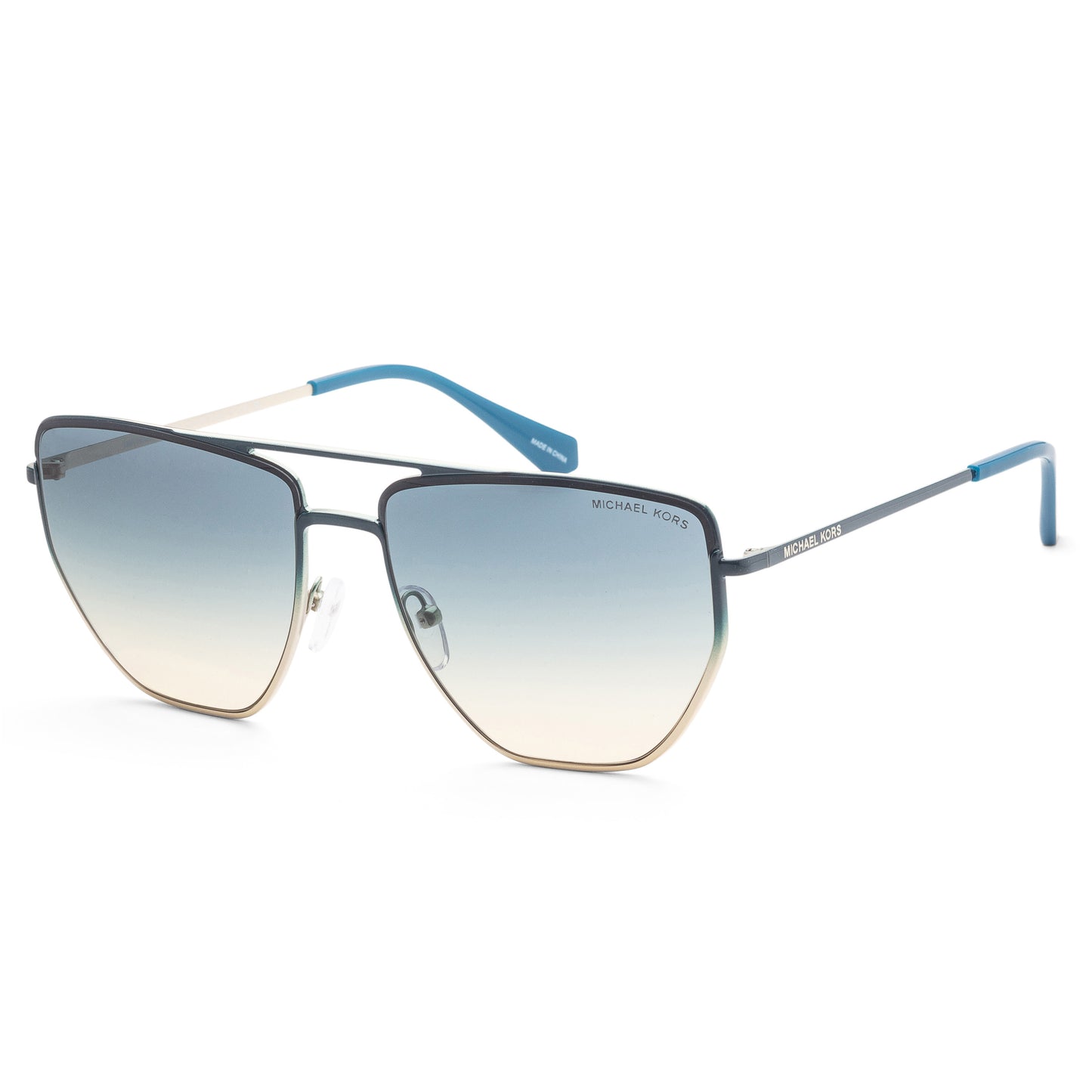 Óculos de sol femininos Michael Kors Paros MK1126-13344M 60 mm, azul-piscina, dourado, degradê