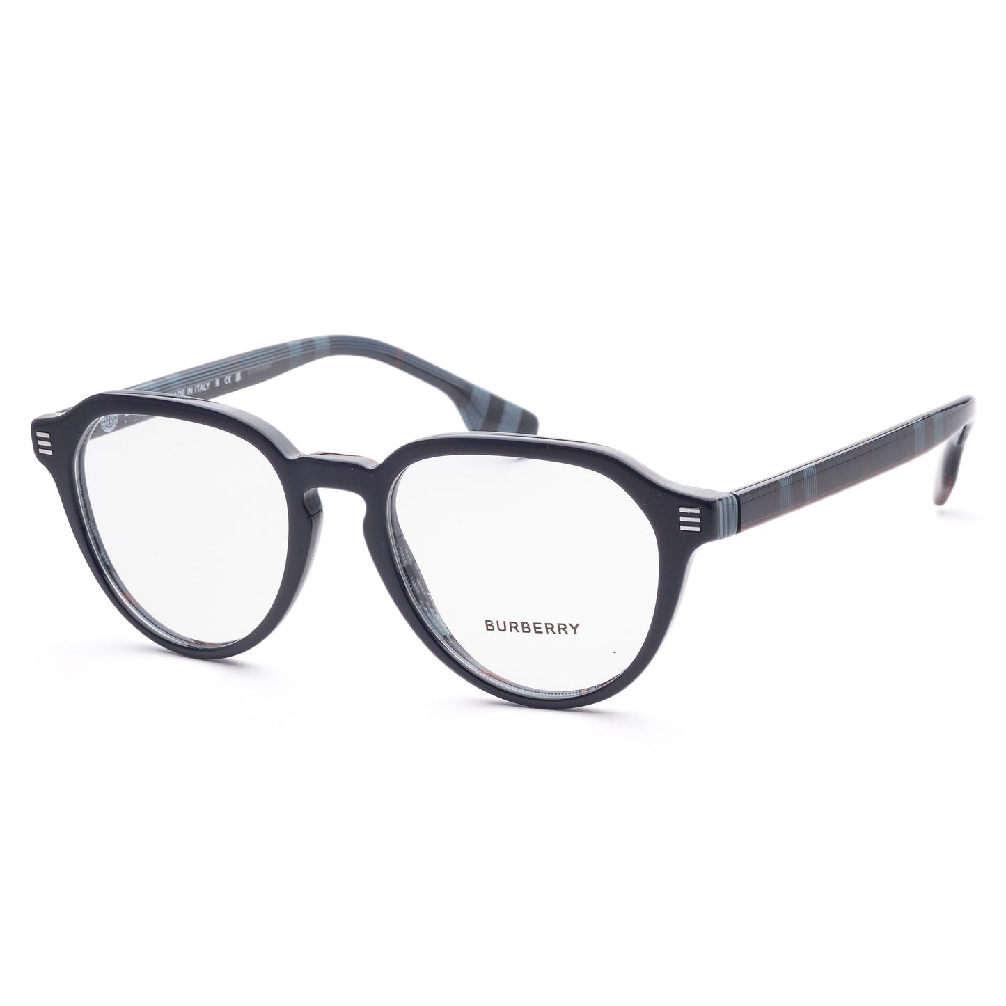 Burberry Archie BE2368-3956-52 52mm Top Azul com Ótica Xadrez Azul Marinho Masculino